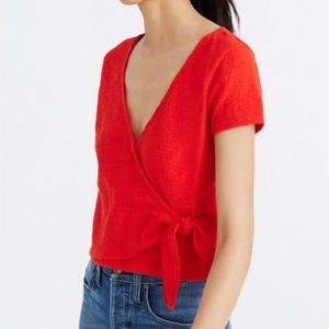 NWT MADEWELL Texture & Thread Wrap-Tie Top